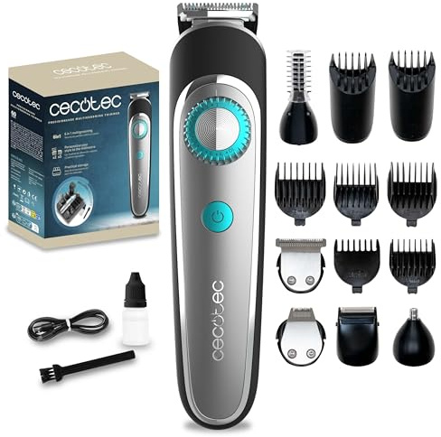 Cecotec Bartschneider mit Akku PrecisionCare Multigrooming Trimmer 6-in-1. Kämme 3-20 mm, Aufbewahrungsbasis, Körperrasur, IPX7 Wasserdichtigkeit, 60 Minuten Autonomie, Schnellladung