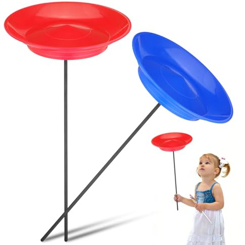 UPKOCH Jonglier-Drehteller Mit Stäben 2 Stück Zirkus-Trickspielzeug Für Kinder Und Erwachsene Bunte Jonglierscheiben Für Balance Und Akrobatik Übung