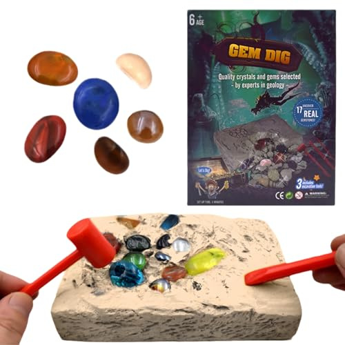 Mineralien Ausgrabungs-Set, Edelstein Ausgraben, Ausgrabungsset, Wissenschaft Kit, Edelsteine, Explore, Aquarium-Dekosteine