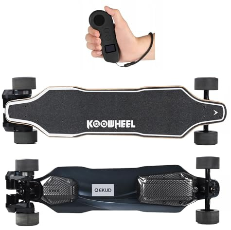 Elektro-Skateboard mit OLED-Fernbedienung, 2000W Dual-Motor, 45 km/h Höchstgeschwindigkeit, 30 km Reichweite, IPX4 wasserdicht