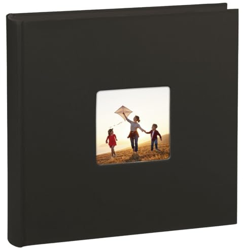 Hama Fotoalbum Jumbo 30x30 cm (Fotobuch mit 100 schwarzen Seiten, Album für 400 Fotos zum Selbstgestalten und Einkleben) schwarz