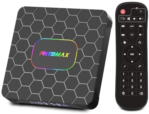 Android TV Box 14.0, 4GB RAM 64GB ROM RK3528 Quad-Core, TV Box Support 4K UHD HD 2.0, WiFi 6/Bluetooth 5.0, Dual USB 3.0/2.0 1000M LAN Smart Box