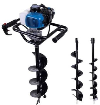 Scheppach Benzin Erdbohrer EB2000 | Erdlochbohrer Pfahlbohrer Gartenbohrer | Bohrerlänge 800mm | handlich mit 2 Griffen | 1450W Leistung | max. 200mm Bohrlöcher | inkl. 100, 150, 200mm Bohrer