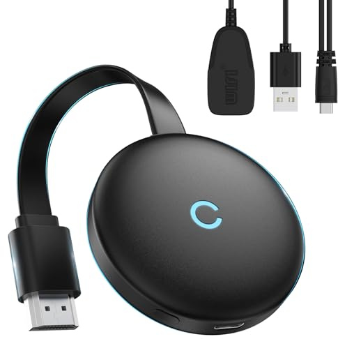 Miracast HDMI Dongle, 4K Wireless HDMI Screen Mirroring Diaplay Streamer Adapter, 5G/2,4 Hz Transmitter and Receiver von Video/Audio Übertragung von Laptop, PC, Smartphone auf TV, Beamer, Monitor