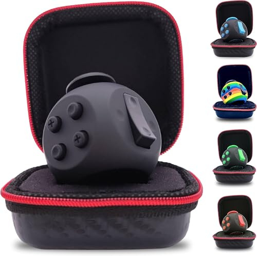 PILPOC theFube Fidget Toy - Premium Qualität Fidget Cube mit Exklusiver Schutzhülle, Anti Stress und ADHS Spielzeug, Fidget Würfel [Schwarz]