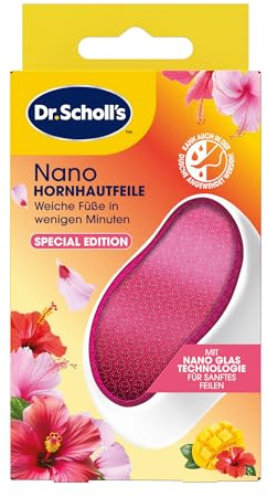 Dr. Scholl’s Nano Glas Hornhautfeile - Weiche Füße in wenigen Minuten, Hornhautentferner, Special Edition Rosa, Pediküre, Geeignet für Nasse oder Trockene Füße, Hornhaut Entfernen Fuß, Fußpflege