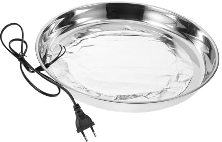 Hühnertränkeheizung Beheizter Sockel mit Weihnachten Feier, Ac220-240v | Edelstahl, Eu Stecker, 1 Stück, für Metalltränken, Stall und Farmbetrieb