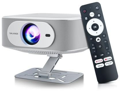 Salange Beamer,Kompatibel mit Netflix,Native 1080P Projektor Unterstützt 4K,mit WiFi und Bluetooth 5.2 Elektronischer Fokus & Auto Korrektur,Android 13 One Click Use Built-in YouTube/PrimeVideo/D+