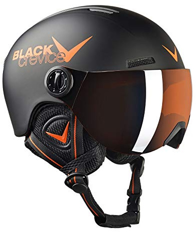 Black Crevice Kinder Visierhelm Leogang, schwarz matt/orange, 48-52 cm…