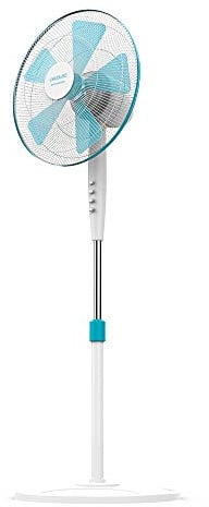 Cecotec EnergySilence 510 Standventilator. 40 W, 5 Flügel mit 40 cm Durchmesser, oszillierend, 3 Geschwindigkeiten, einstellbare Höhe 115-135 cm, Kupfermotor, schwarzes Design (Weiß | 110-130 cm)