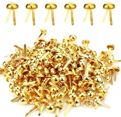 LXUEJIE 200 Stück Mini Brads Musterbeutelklammern, Rundkopfklammern Musterklammern Briefklammern Verschlussklammern Scrapbooking Brads Für Schule Büro Papier Briefklammern Basteln Handwerk DIY