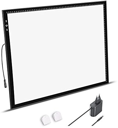 HSK A2 LED Zeichenleuchte Zeichentablett, Helligkeitsverstellbares Lichtpad für Tätowierzeichnungen, Skizzen, Animationen und Diamantmalerei-Zubehör