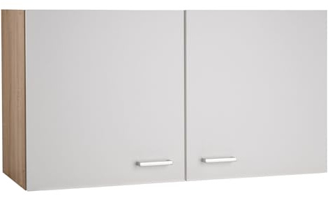 Nicht Zutreffend Küchenschrank - Eiche Sonoma - Weiß - 2 Türen - B 100 x H 54 x T 35 cm - Hängeschrank Oberschrank
