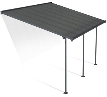 Palram Canopia Capri Terrassenüberdachung, Terrassendach, Balkondach, grau, 299X434 cm, 12.5m²
