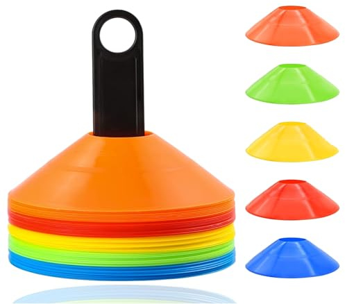 TK Gruppe Timo Klingler 20x Markierungshütchen Hütchen Kegel für Slalom Trainingszubehör & Fußballzubehör für Fußball, Leichtathletik für Kinder & Erwachsene
