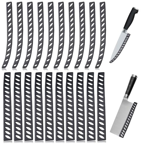 YMTWSRY 20 Stück Messerschutz, Klingenschützer Universal Messerschutzhülle Kunststoff Klingenschutz Protector Messerkantenschutz Set Küchenmesser Schutzhülle für Messer Obstmesser Kochmesser