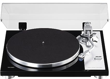 Teac TN-4D-SE analoger Plattenspieler mit Direktantrieb (SAEC Tonarm, Aluminium-Druckguss Plattenteller, integrierter Phono EQ Verstärker) Schwarz