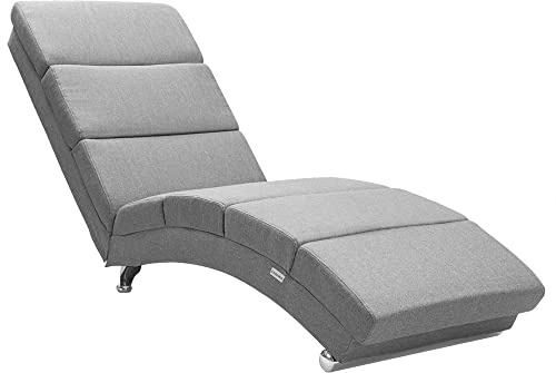 CASARIA® Relaxliege XXL London 186x89x55cm Ergonomisch Stoff Gepolstert 180 kg Belastbarkeit Wohnzimmer Büro Indoor Chaiselongue Relaxsessel Liege Grau