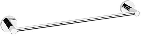 tesa EXXCELLENT Handtuchstange - 500 mm x 50 mm x 85 mm | Badetuchhalter zur Wandbefestigung ohne Bohren - aus verchromtem Metall - inkl. Klebelösung