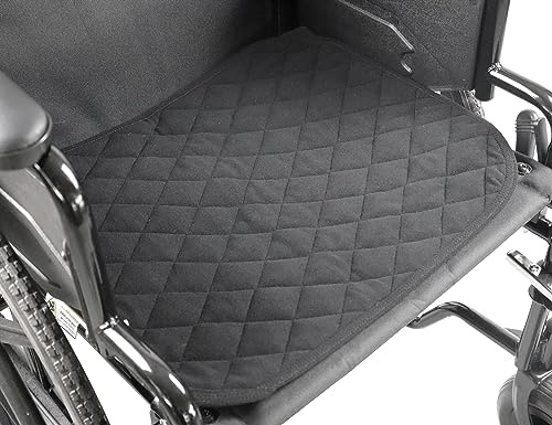 KMINA Inkontinenzunterlage waschbar Rollstuhl, 5-lagige Stuhlauflage Inkontinenz, 40x50 cm, Wiederverwendbare Sitzauflage Rollstuhl, rutschfeste Saugunterlage, Schwarz