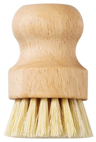 1 Stück Gemüsebürste,Kartoffelbürste,Holzspülbürste,Handflächenbürste,Runde Küchenbürste für die Reinigung von Töpfen und Gemüse Obst Küche Spüle