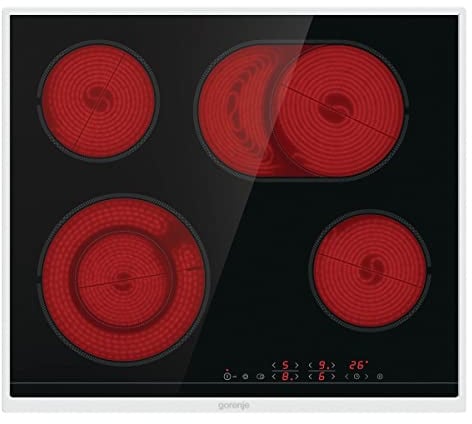 Gorenje ECT 643 BX Kochfeld Elektro / 60 cm / Zweikreiszone / Bräterzone / TouchControl / Timer / Edelstahlrahmen, Schwarz