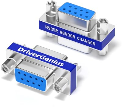 DriverGenius 9-Pin Serieller RS232 Gender-Changer - Buchse-zu-Buchse Adapter (Metall, RS232F2F-2A, 2 Stück/Packung)