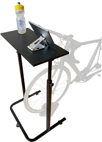 foto-kontor Fahrradtisch für Fahrrad Rollentraining Tisch höhenverstellbar mit Rollen Indoor Rad Training Rollentrainer Smart Trainer