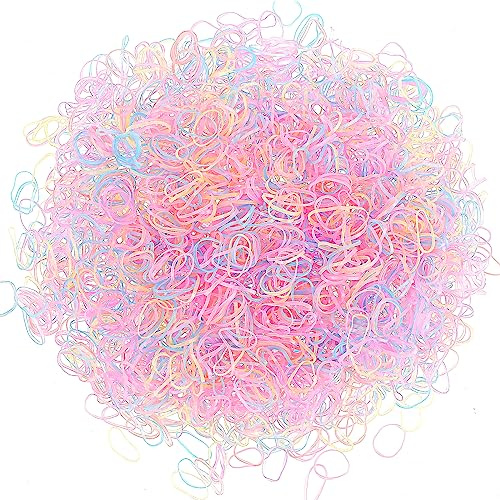 2500 Stück Haargummi Mini Geleefarbe Gummiband | Kleine Durchsichtige Elastische Haargummis Weiche Baby Elastische Scrunchies Stirnbänder für Mädchen Kinder Hochzeitsfrisuren
