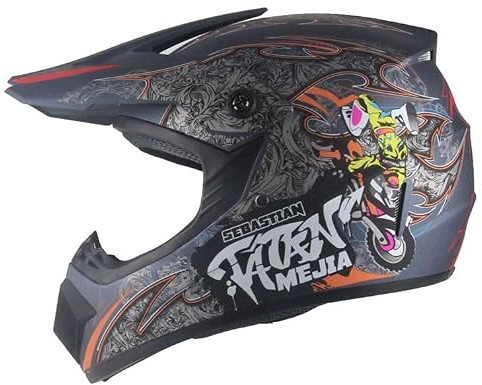 Kinder Crosshelm Mejia – Motorradhelm für Kinder, ABS-Schale, robuster Kinderhelm für Downhill, Quad und Motocross