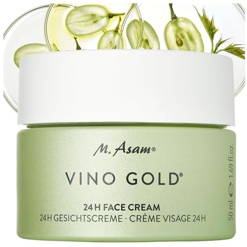 M. Asam VINO GOLD 24h Gesichtscreme (50 ml) – 24h Tagescreme & Nachtcreme gegen Linien & Fältchen, starker Schutz vor vorzeitiger Hautalterung, Anti-Aging, vegane Feuchtigkeitscreme