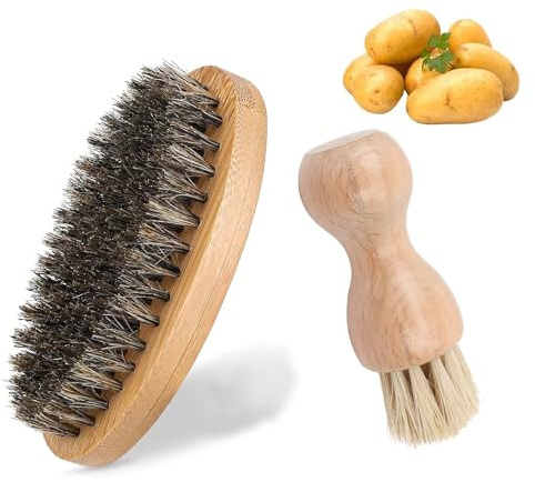 2 Stück Gemüsebürste, Küchenbürste, Kartoffelbürste, fürDie Reinigung Von Töpfen, Pilzen und Gemüse, Gemüsebürste Kompakten, Sind Leicht Zu Reinigen und Langlebig