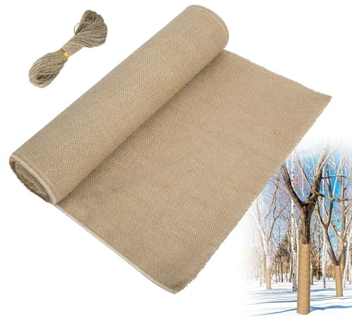 yotutun Jute Pflanzenschutz Winter 6mx30cm, Winterschutz Pflanzen Außen Winterschutz für Kübelpflanzen Jutegewebe Frostschutz und Feuchtigkeit Juteband für Pflanzen Baumstamm Schutz