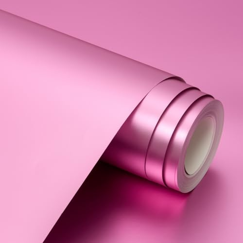 12 m roségoldenes, mattes Geschenkpapier: 43 cm lange, einfarbige Geschenkpapierrolle für Valentinstag, Geburtstag, Hochzeit und andere Anlässe