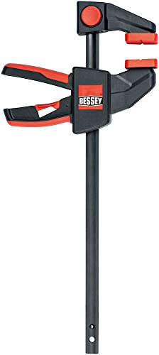 BESSEY Einhandzwinge EZL45-8, Spannweite 450 mm Ausladung 80 mm, Spannkraft bis 140 kg, Umsteckbar zum Spreizen, Gewicht 0,77 kg