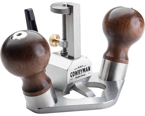 Cowryman 042 Grundhobel mit L-förmigem 8-mm-HSS | Einteiliges L-förmiges HSS-Eisen, Anschlagring, 25 mm Arbeitstiefe, für Ecken, Kanten und Scharnieraussparungen