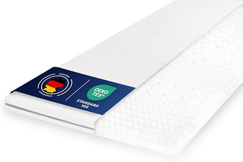 OnlyDreams – 5cm Matratzen Topper 140x200cm | ergonomischer 7-Zonen Kaltschaum | Härtegrad H2&H3 | rutschfest | Memory Effekt | optimaler Liegekomfort | atmungsaktiver, waschbarer Bezug | Oeko-TEX®