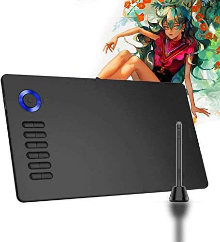 Grafiktablett für PC VEIKK A15 Pro, 10x6 Zoll Zeichentablett mit batterielosem Stift und 12 Express-Tasten zum Malen & Fotobearbeitung, kompatibel mit Windows, Mac, Linux, Chrome OS & Anroid