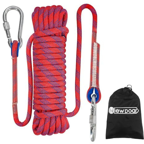 NewDoar 12KN Marine Schwimmseil 10 mm Bootsseil 16FT(5M) 33FT(10M) 66FT(20M) 98FT(30M) Anker-Festmacherseil zum Bootfahren, Ankern, Camping, Angeln, Zeltüberdachung mit 2 Haken-Red/10M