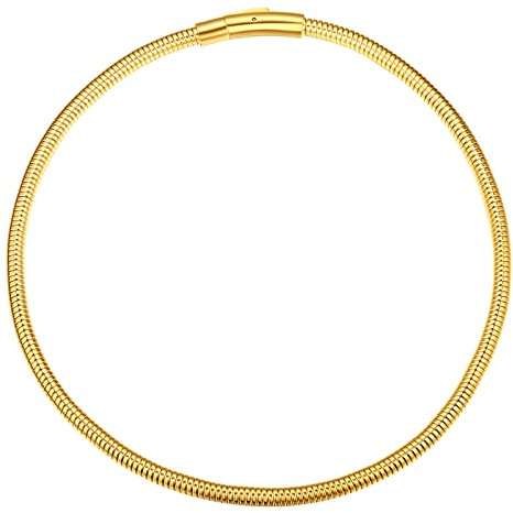 FindChic Halskette Damen Edelstahl Silber/Gold/Schwarz Charm Choker Minimalistisch Kette Stapelbar für Layerbare Schmuckstücke