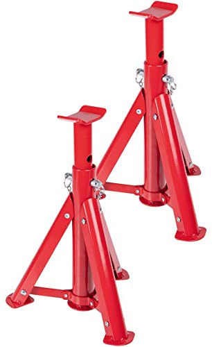 WALTER Unterstellbock, 2 Stück, Traglast 3T pro Stütze | Wagenheber, höhenverstellbar von 286mm bis 401mm, Stützfuß für PKW, ideal zum Reifenwechsel, klappbar leicht zu verstauen