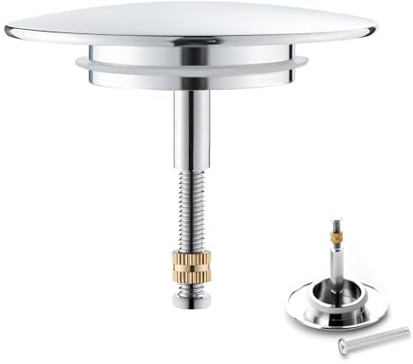Eupneicu Universal Badewannenstöpsel Ø 70 MM, Stöpsel Badewanne Rostfrei Mit Doppel Dichtung, Abfluss-Stopfen Aus Messing Inkl, Für Fast Jede Handelsübliche Badewanne