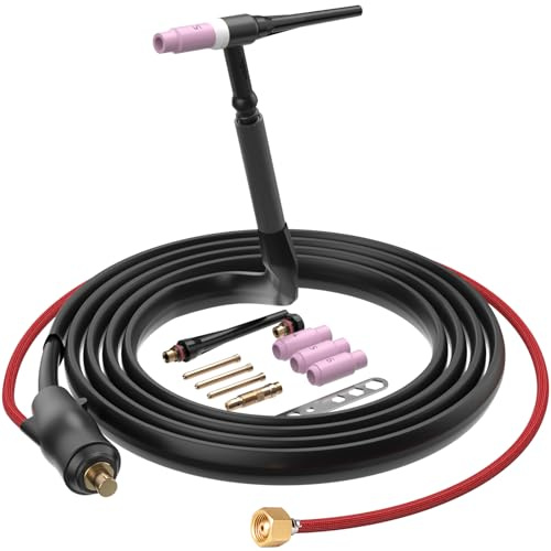 ARCCAPTAIN WP-17V Argon-Wig-Schweißbrenner, Lift-Wig-Brenner 150 A | 13FT roter Luftschlauch / 35–50 mm Anschluss / 13FT Kabel / Kompatibel mit ARCCAPTAIN ARC200 und MIG200