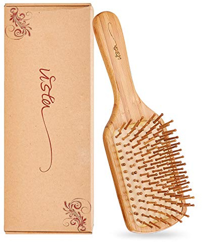 Haarbürste Holz Antistatische Paddelbürste Haarbürste Herren Bambusgriff mit Abgerundeten Holzborsten bürste für Extensions für Frauen Männer und Kinder Eduzieren Frizz Massage Kopfhaut - Platz