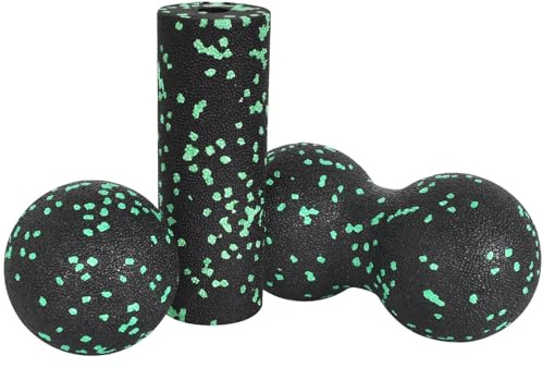 Faszien Set zur Selbstmassage, Faszienrolle Set mit Massageball, Faszien Duoball, Foam Roller & Kleine Foamroller, Massageball Faszien Ball, für Faszientraining DurchfüHren, Schmerzen Lindern