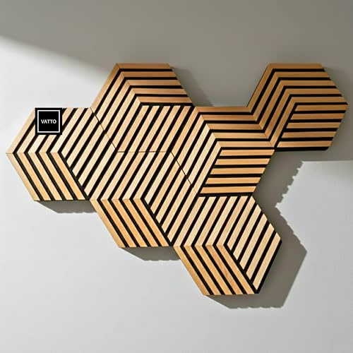 AKUSTIKPANEELE Holz HEXAGON WANDDEKO Holzpaneele Wand - 3D Wandpaneele HOLZ WANDDEKO Holz Wandpaneele HOLZ DEKO WAND Wandverkleidung Holz Akustikplatten Schallabsorber Schalldämmung Schallschutz