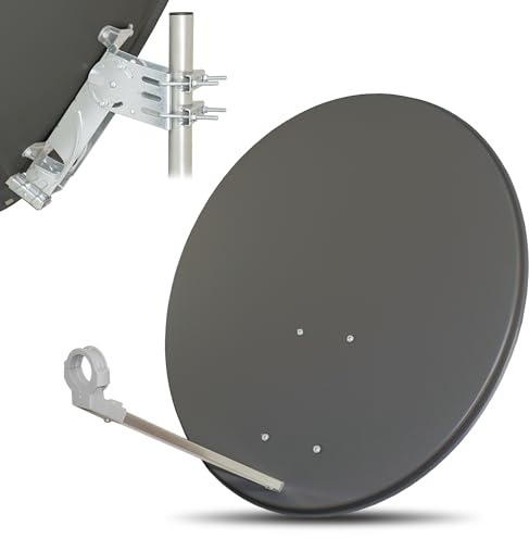 80cm Satelliten Sat Spiegel Schüssel Antenne Anlage HDTV Full Ultra HD UHD 4K (dunkelgrau)