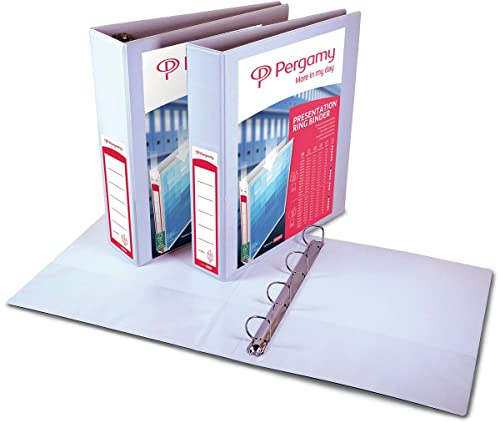 Pergamy 900313 Präsentationsringbuch 3 Taschen 4-Ringe A4 7cm weiß