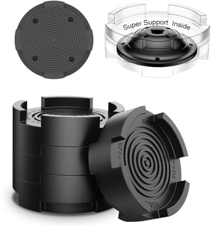 Homidy Anti Vibration Waschmaschine untergestell, Antivibrationsmatte Füße,Universal Fußpolster Antirutschmatte,Schwingungsdämpfer für Waschmaschine Trockner, Kühlschrank,Tisch 4 Stück
