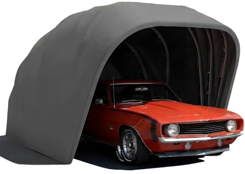 Allwetterfester Carport, Mobile Faltgarage, Auto-Markise, halbautomatischer Anti-Exposition-Carport, abschließbarer, langlebiger Unterstand, 18 Fuß (Silver)